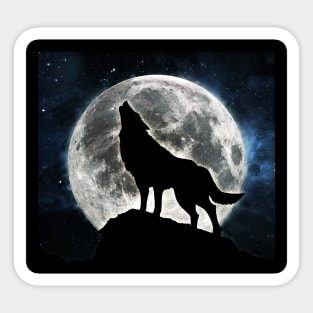 Epic moon wolf Sticker